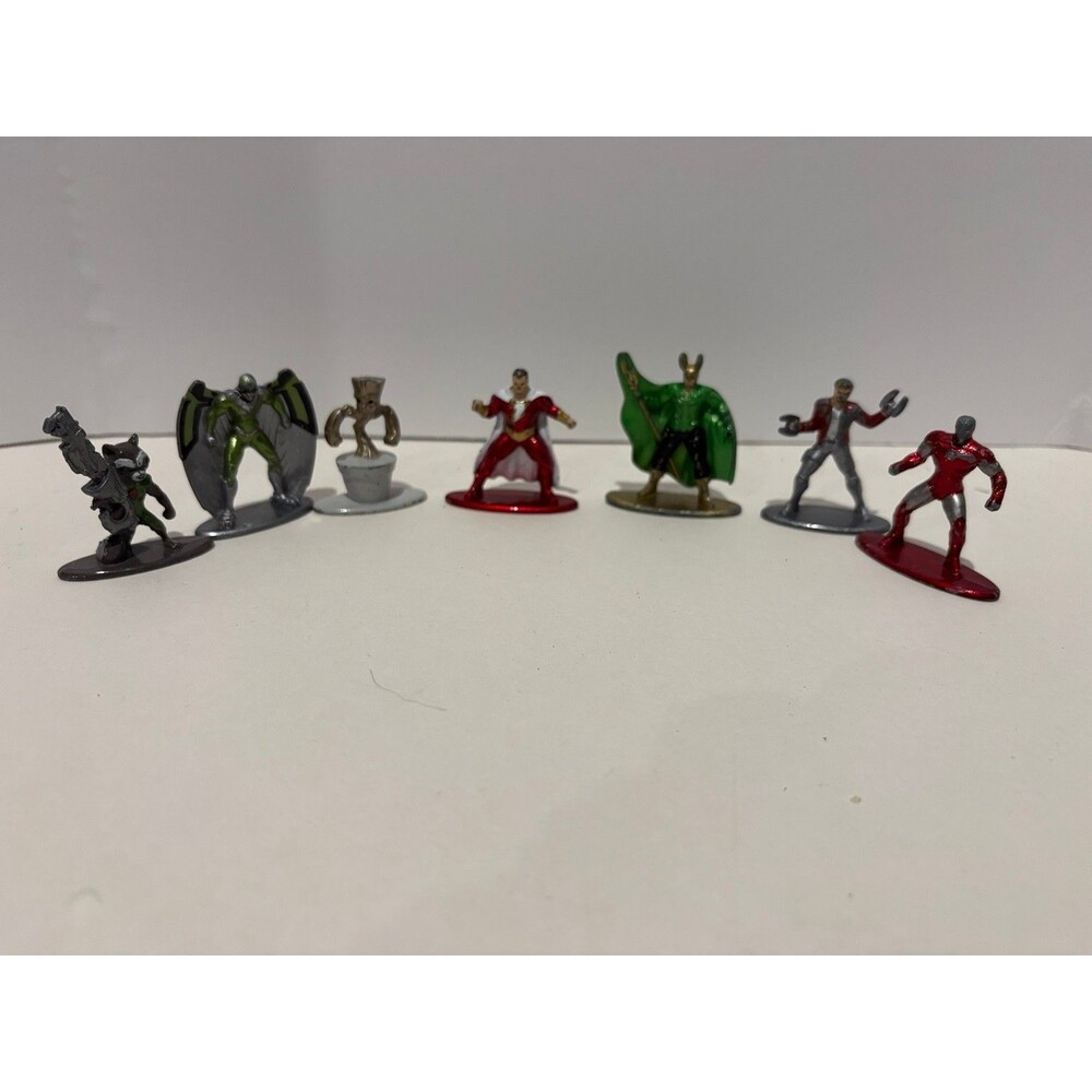 Jada Toys Nano Metalfigs Marvel DC Figure Lot Iron Man Loki Groot Rocket